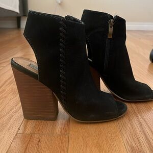 Steve Madden Open Toe Heeled Boots Booties Black US womens size 5.5